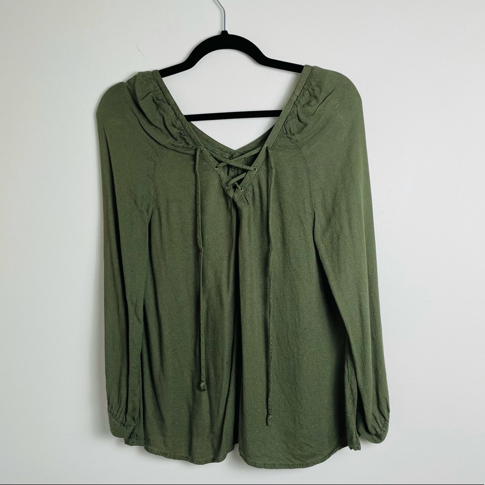 Olive green relaxed blouse